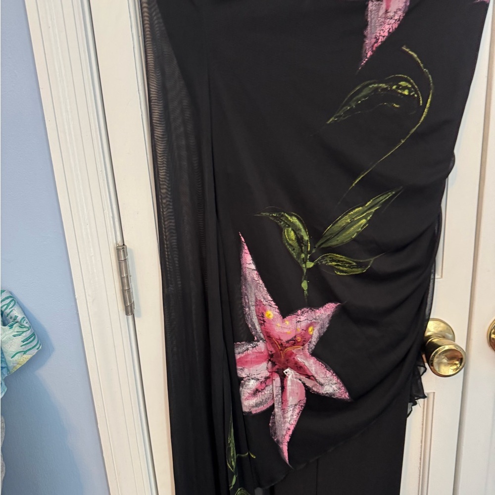 Gorgeous flattering Newport News Black Floral Jumpsuit – Size 8 - Picture 11 of 11